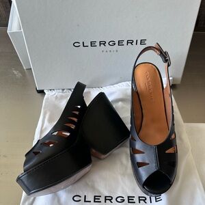 Brand new Clergerie Diane black platforms- retails for $675!